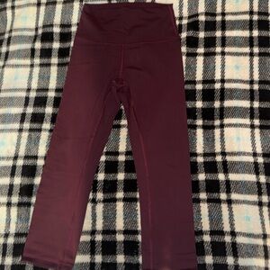 maroon/purple lululemon align leggings, size 4, 35 inches